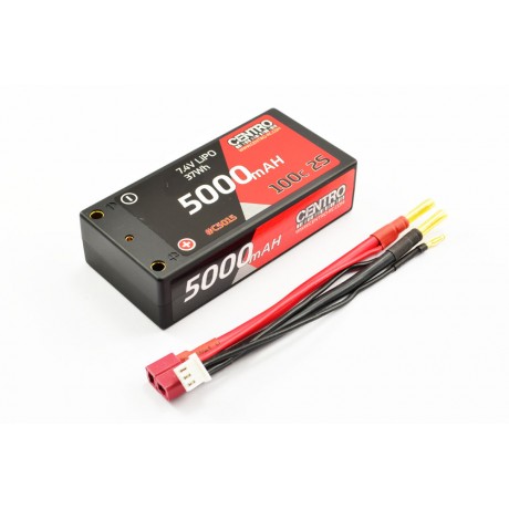 Centro C5015 5000mAh 2S 7.4V 100C Hardcase Shorty Lipo Battery