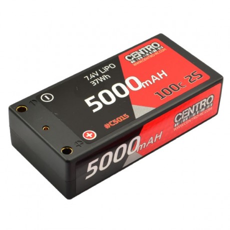 Centro C5015 5000mAh 2S 7.4V 100C Hardcase Shorty Lipo Battery