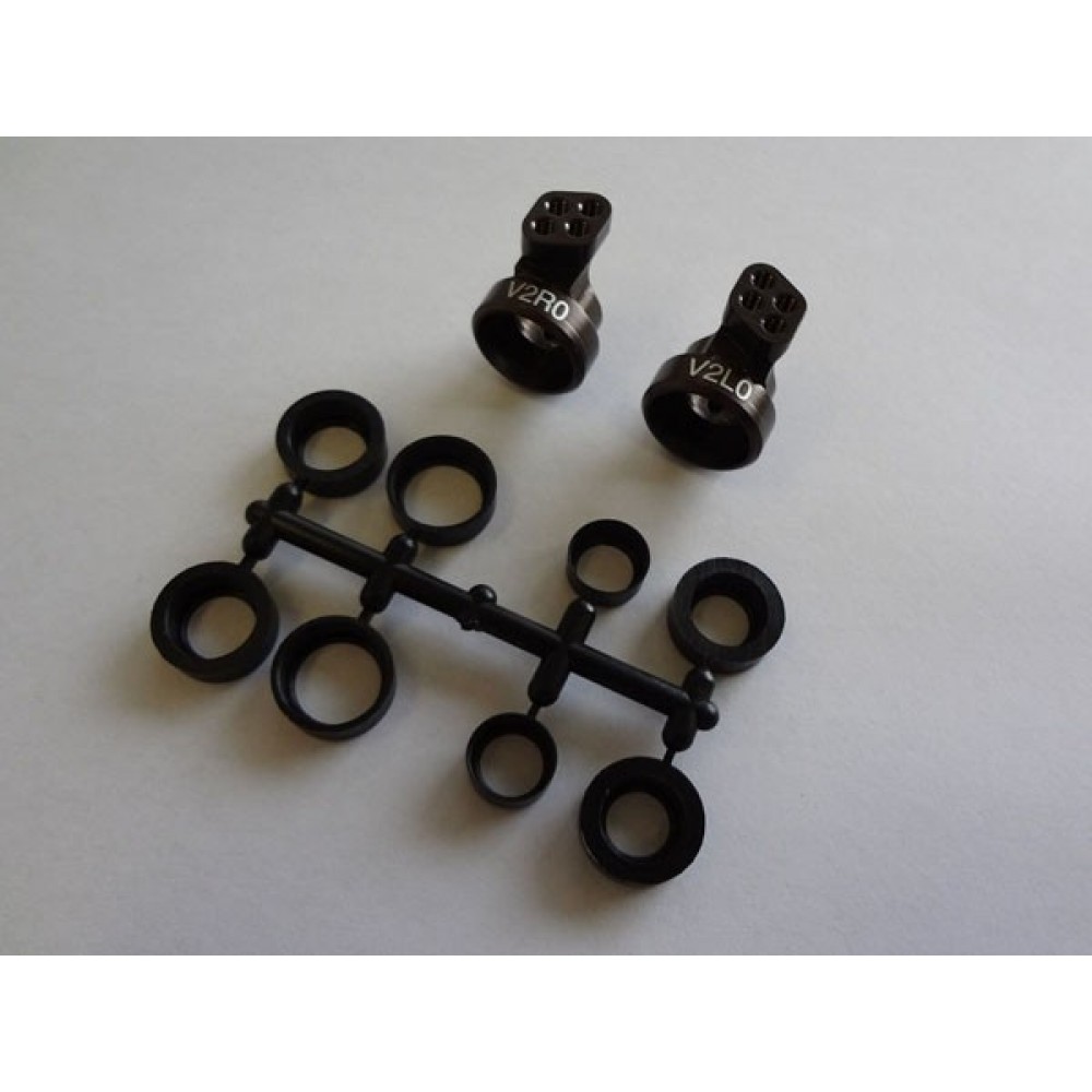 KYOSHO UMW704-0 REAR HUB CARRIER V2 ALU-GUN METAL