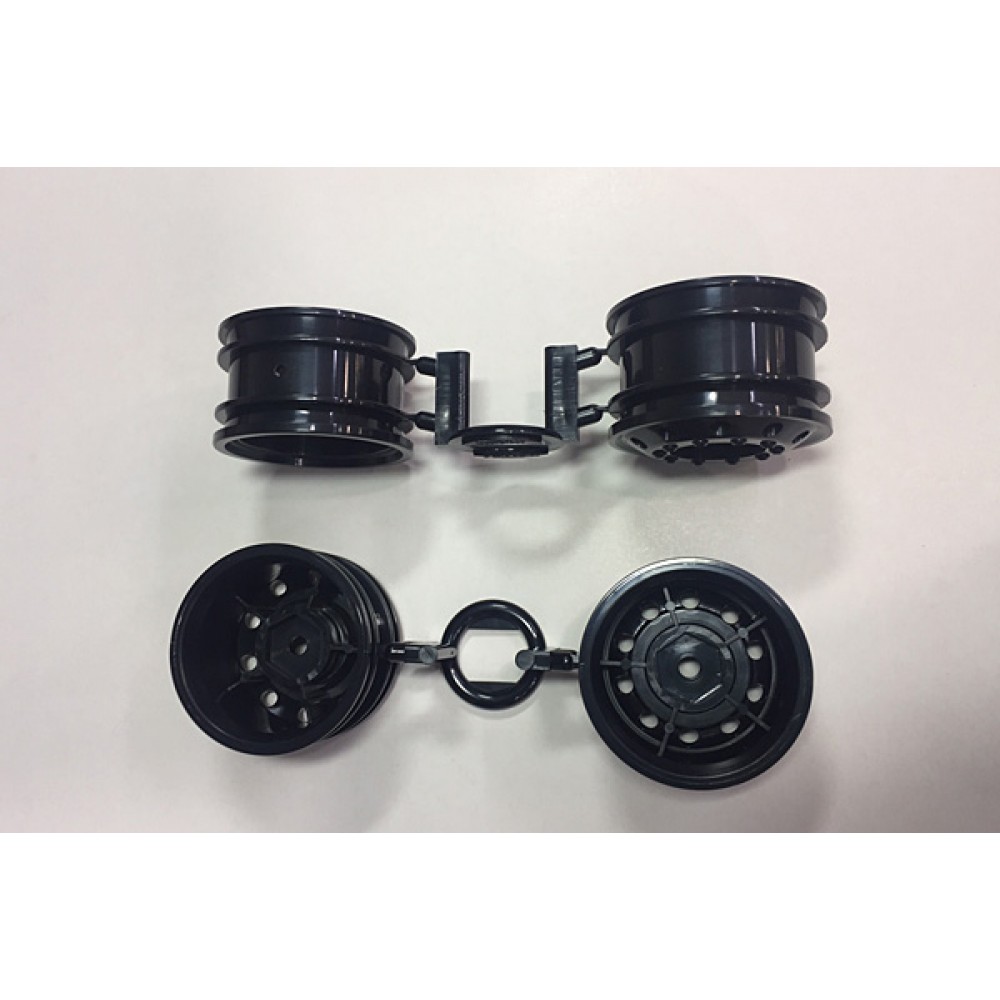 Tamiya On Road Racing Truck Wheel Front & Rear x 2 Each Black #54741