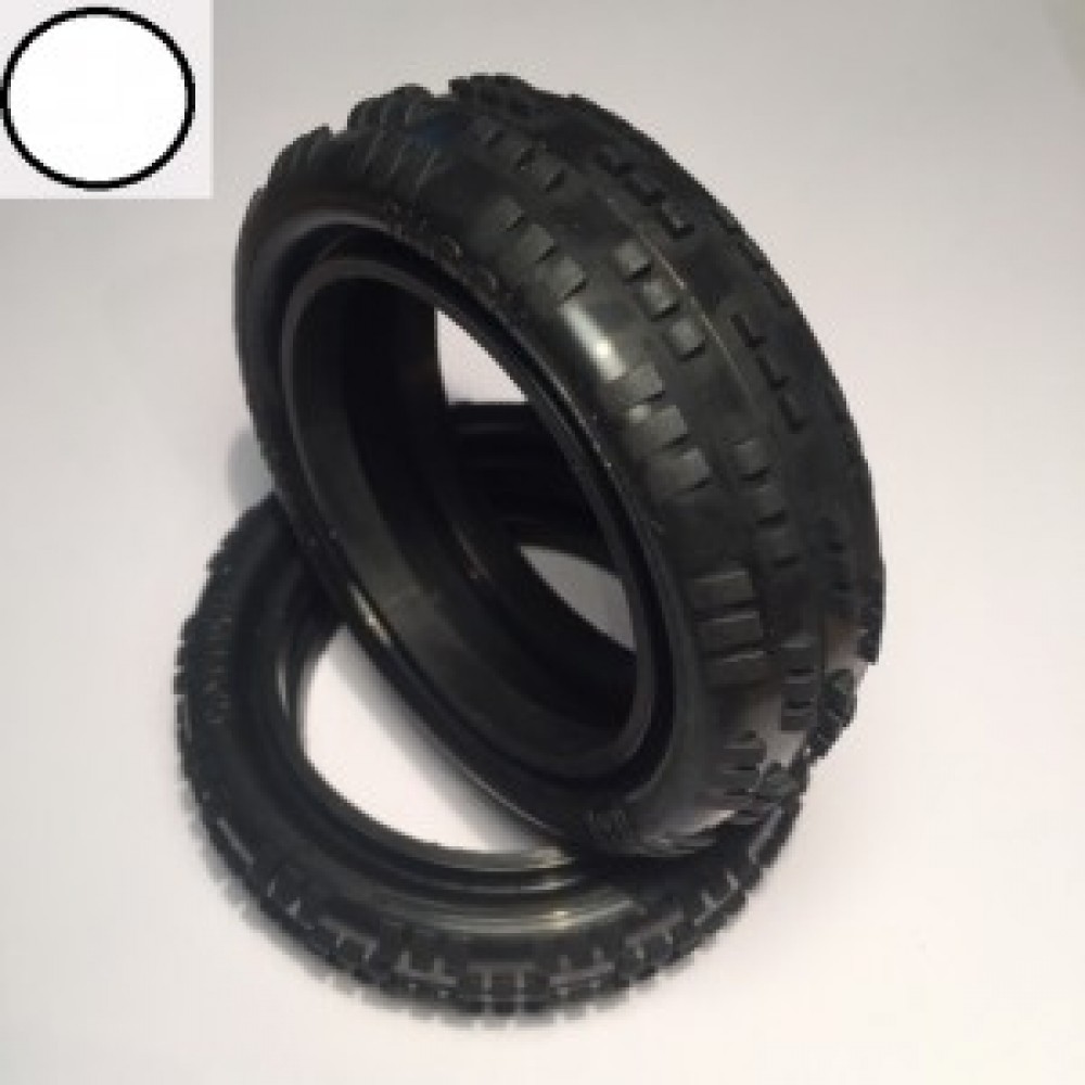 Ballistic Buggy 2wd Cut Rib White Front Tyre BBT50