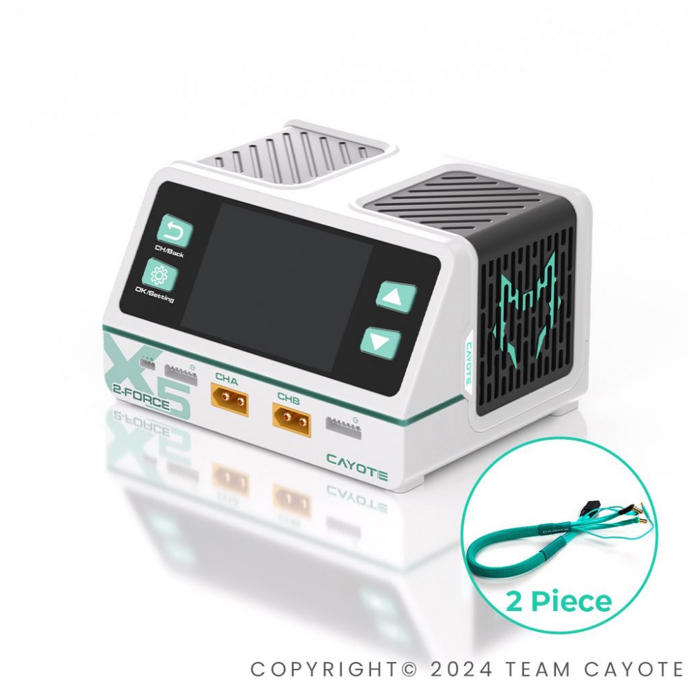 CAYOTE CYEG1024 2-Force X5 Charger with 2 XT90 Leads - UK