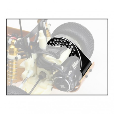 J Concepts JC2319-2 RC10 Aluminium Rear Motor Plate - Honeycomb - Black