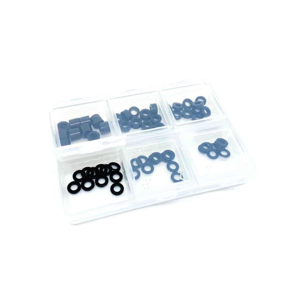 Klinik RC KRC-WASHERSETBLACK Alloy 3mm Washers (60) with Box Black
